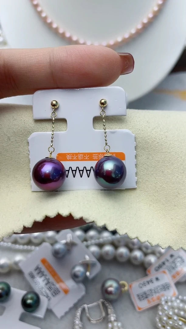 【闪购商品】淡水珍珠耳饰18K金镶嵌W78