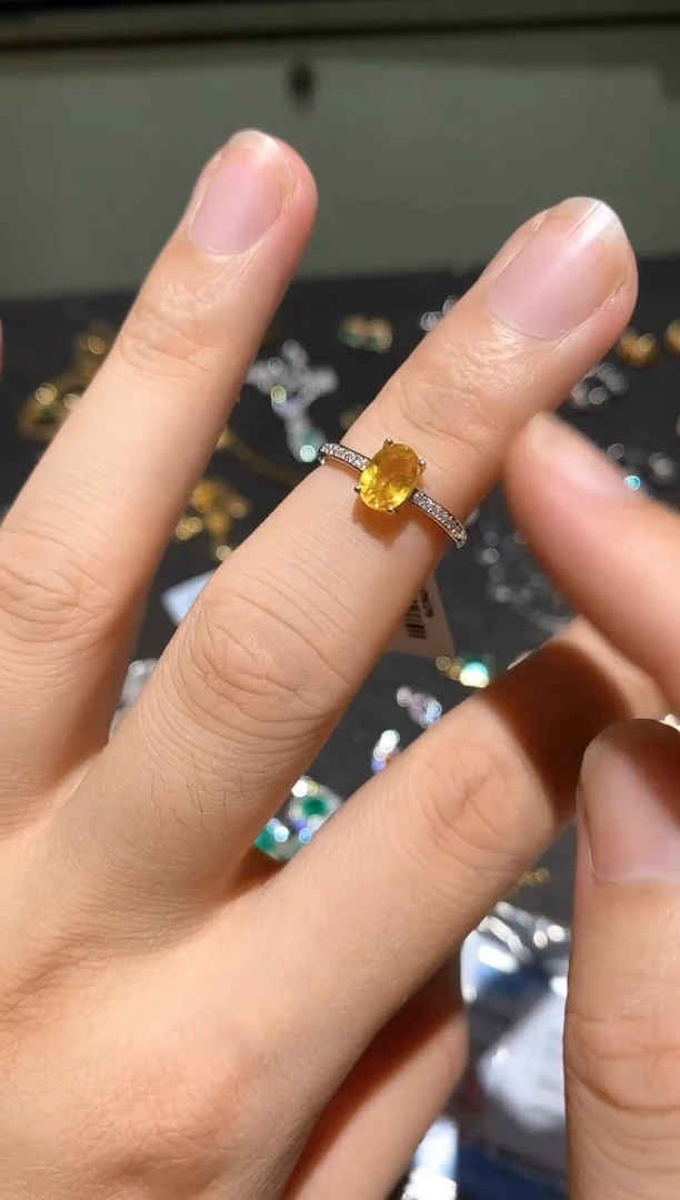 戒指蓝宝石银S925镶嵌戒指