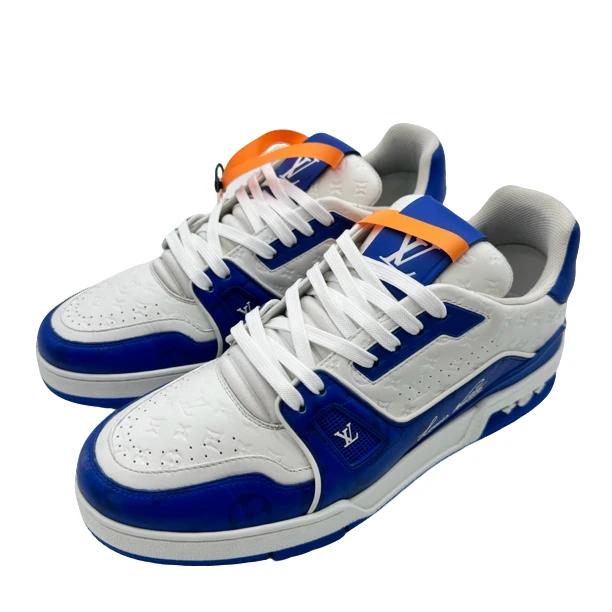 99新 LouisVuitton/路易威登 7码41码白蓝浮雕 trainer99新vv1128