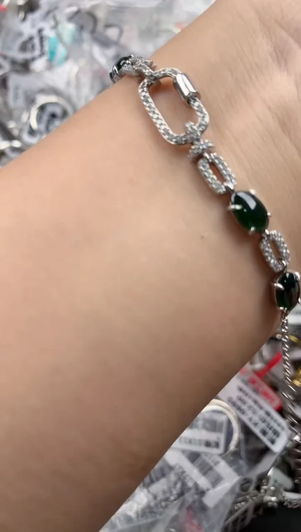 银S925镶嵌戒指翡翠14 14   6