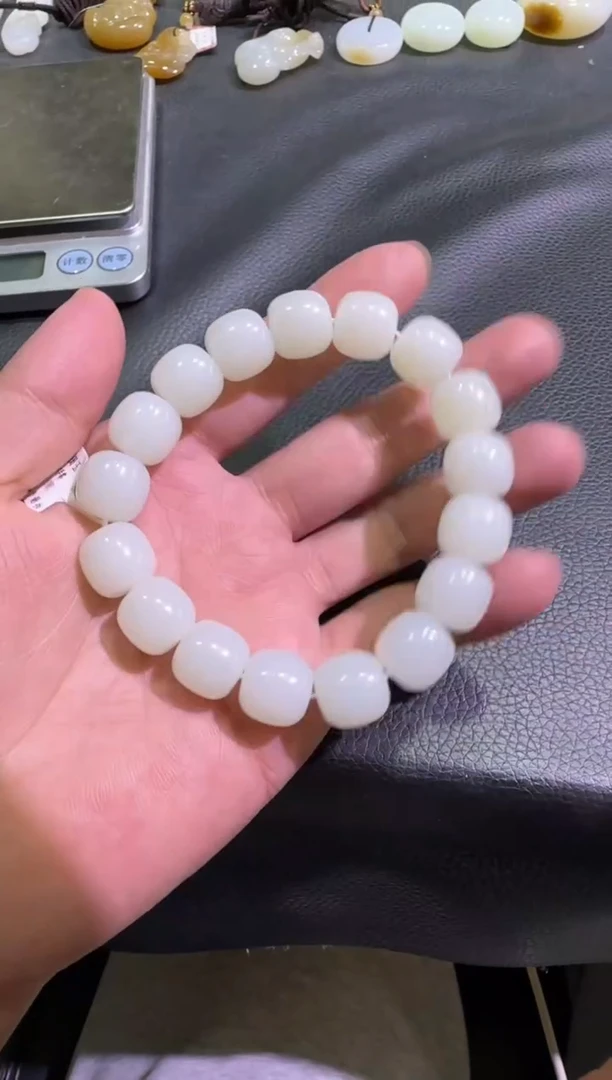 未镶嵌手串和田玉天泰白玉手串（产地直发）