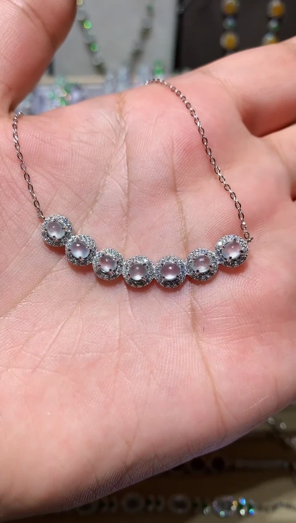 【闪购商品】翡翠耳饰未镶嵌白色微笑链