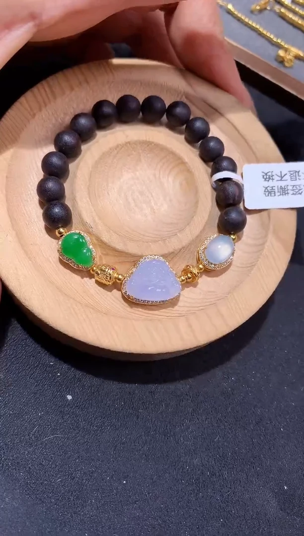银S925镶嵌手串翡翠手串