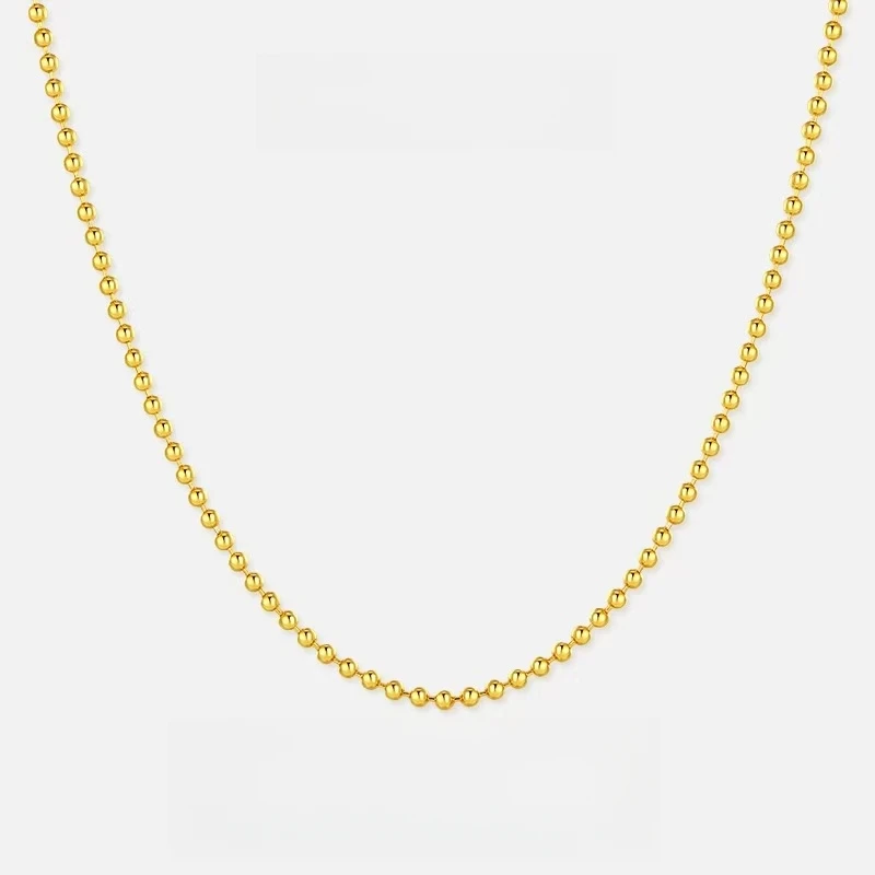 链子足银 【欣欣专享】足银光珠项链卡5 46cm YXL131