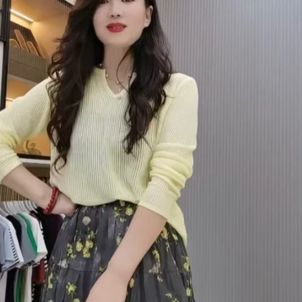 04-v领宽松版针织防嗮衫