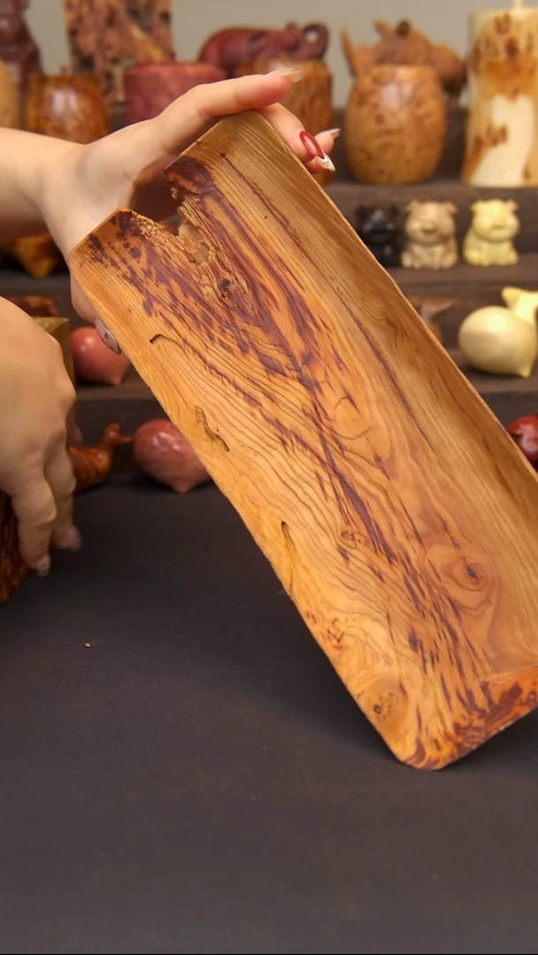 交趾黄檀（大红酸枝）山杏托盘