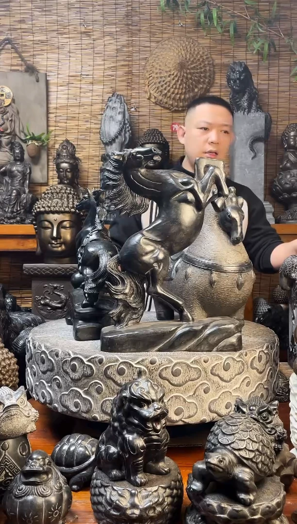 石材40腾空马天然青石雕刻