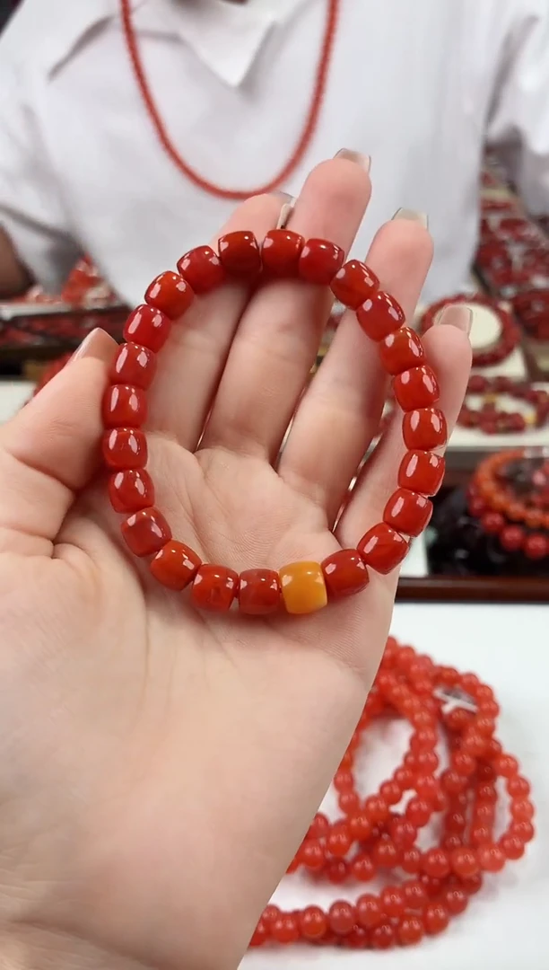 南红玛瑙瓦西直切diy手串8+未镶嵌一个/条