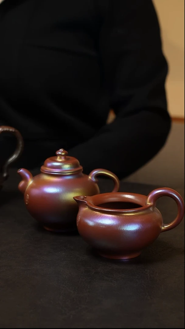 茶壶紫砂^****u朱泥大红袍紫砂套组