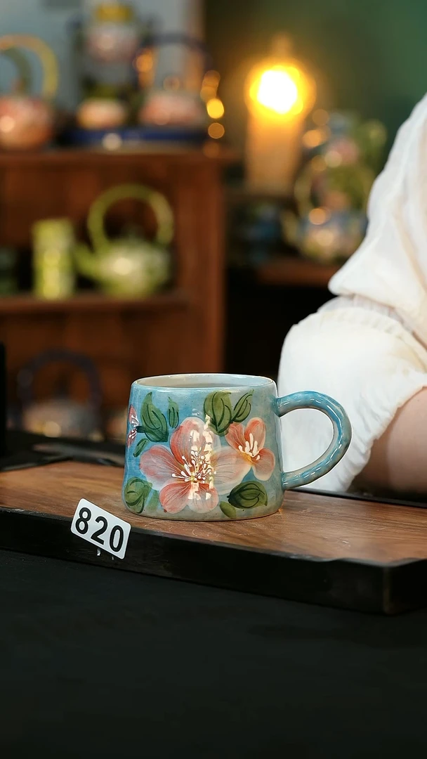 杯手绘心瓷陶瓷浮力