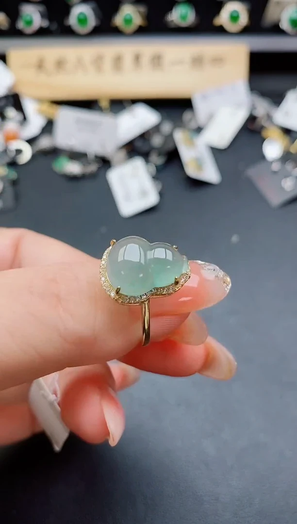 银S925镶嵌戒指翡翠1
