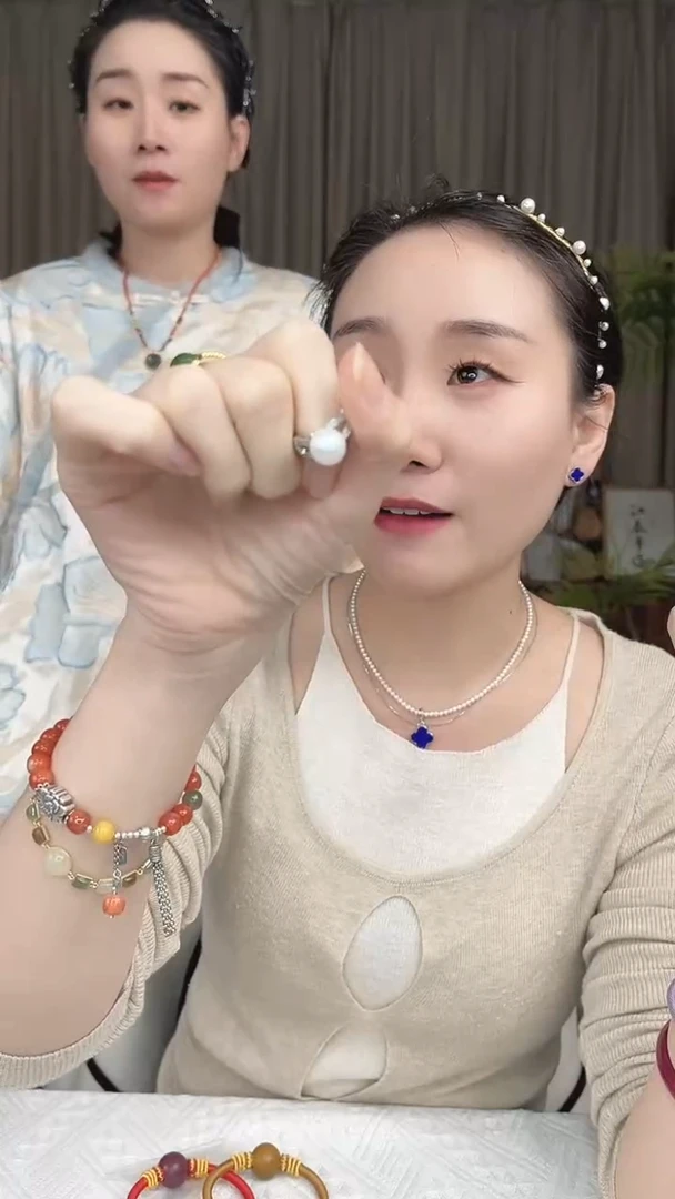 未镶嵌戒指淡水珍珠圆珠戒指