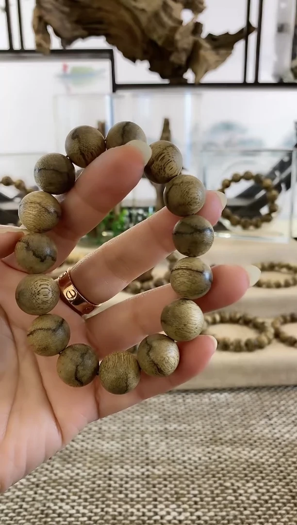 【闪购商品】沉香手串达拉干虎斑老料15MM单圈