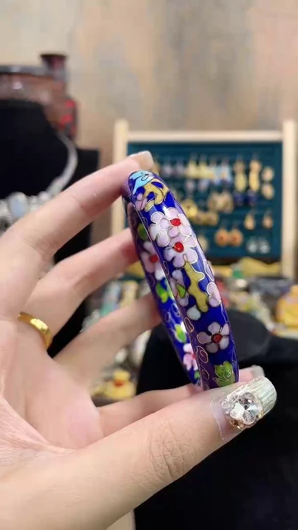 非遗手工景泰蓝镯子宝蓝色