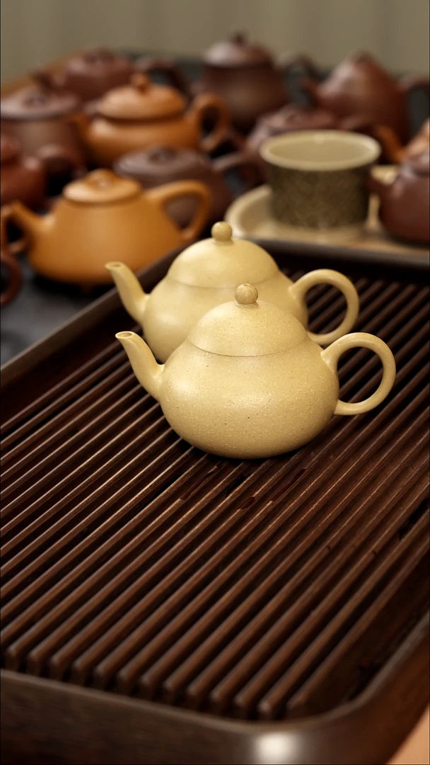 茶壶紫砂叨*微瑕的本绿梨形