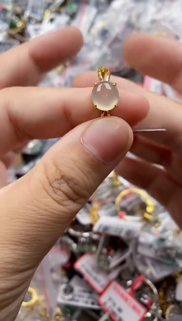 银S925镶嵌戒指翡翠555   3