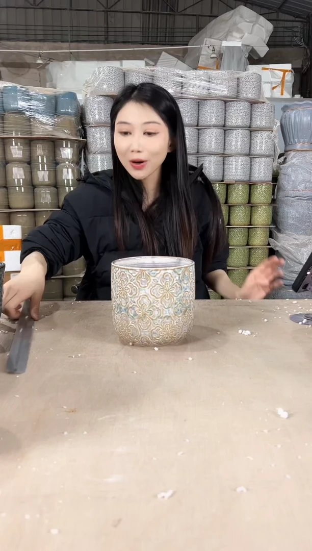 【闪购商品】陶瓷浮雕花朵新品梦幻蓝15x14