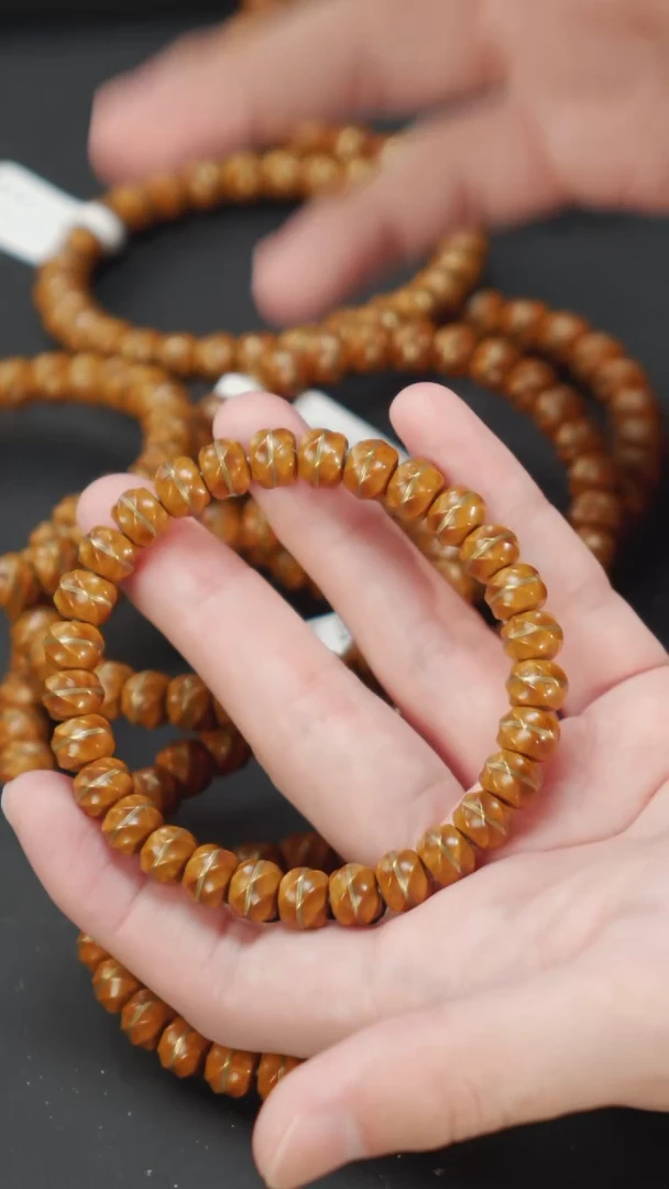 紫金鼠手串实心一线天喜旋黄9   406