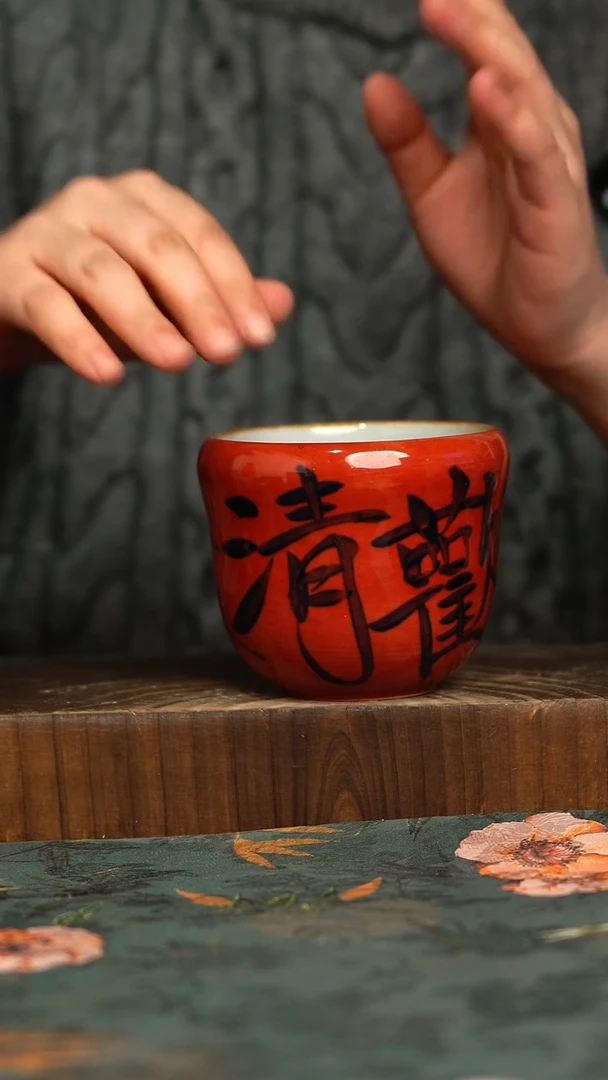 杯釉下彩手工手绘同款陶器