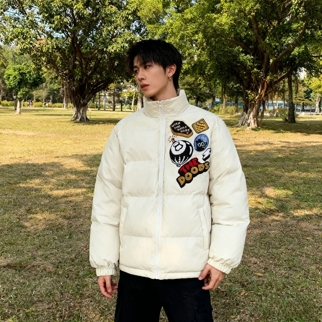 BIanK 国潮美式设计感棉服冬季宽松加厚保暖学院风大气保暖外套