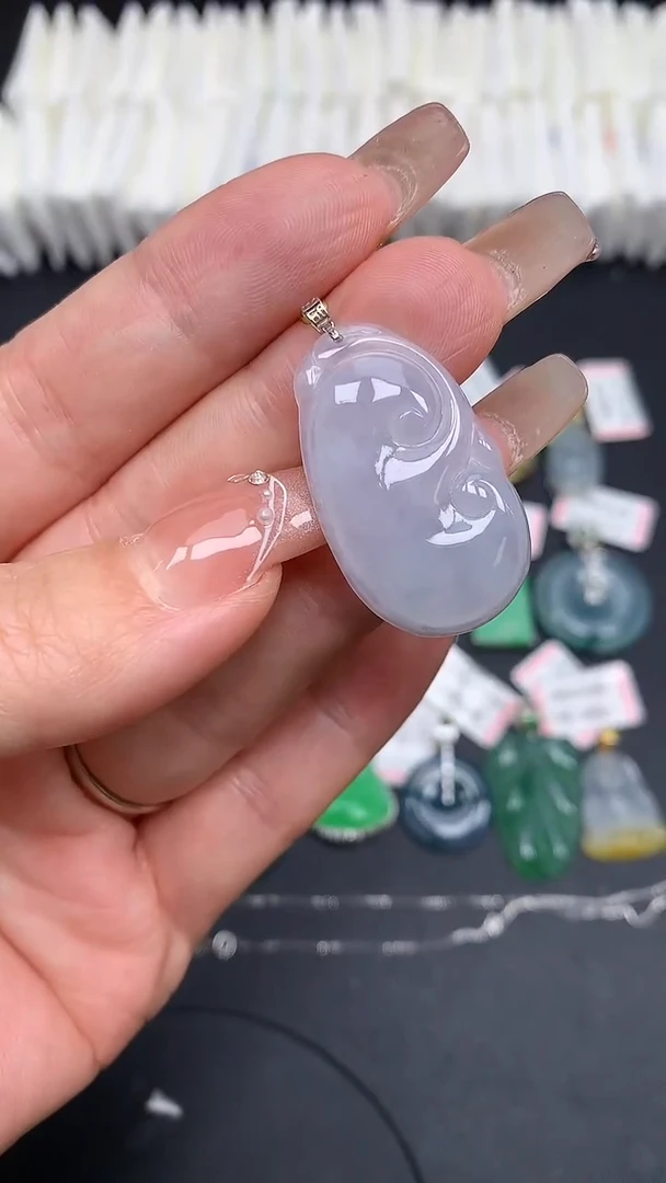 翡翠18K金镶嵌吊坠(不含链)MS192230