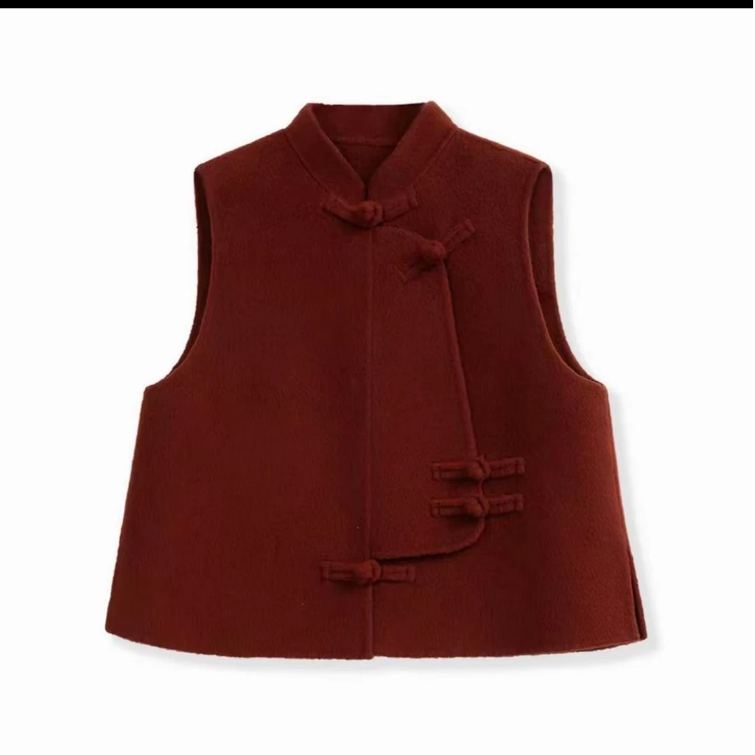 国风马甲羊毛大衣女外套时尚休闲款