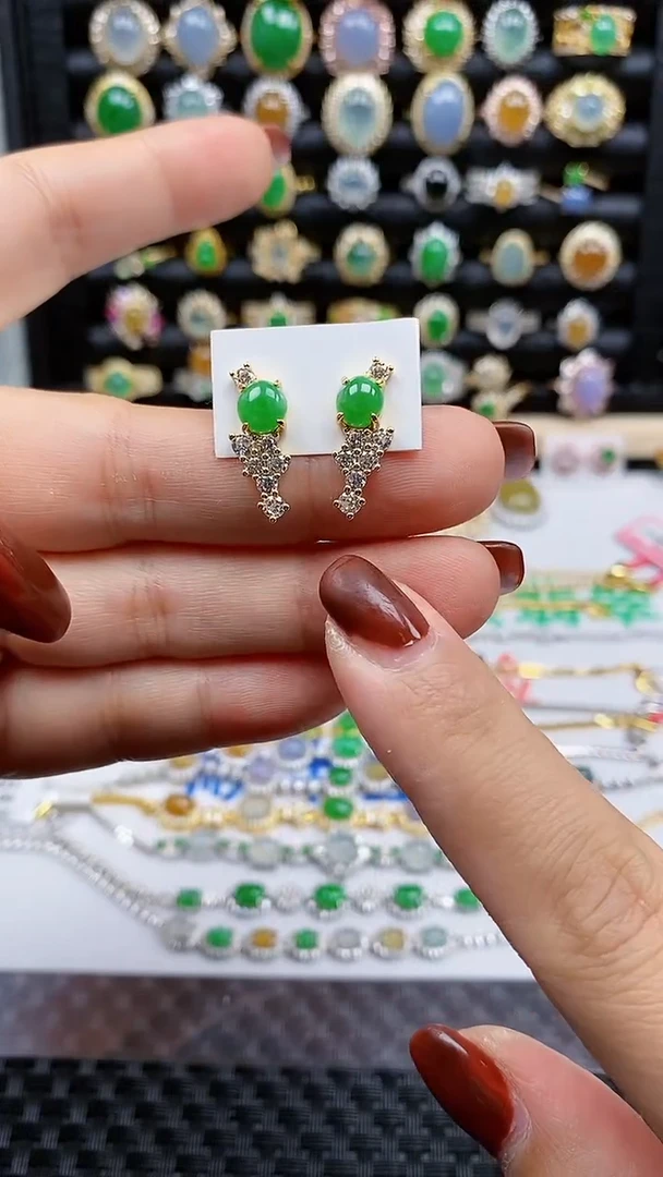 银S925镶嵌戒指翡翠841