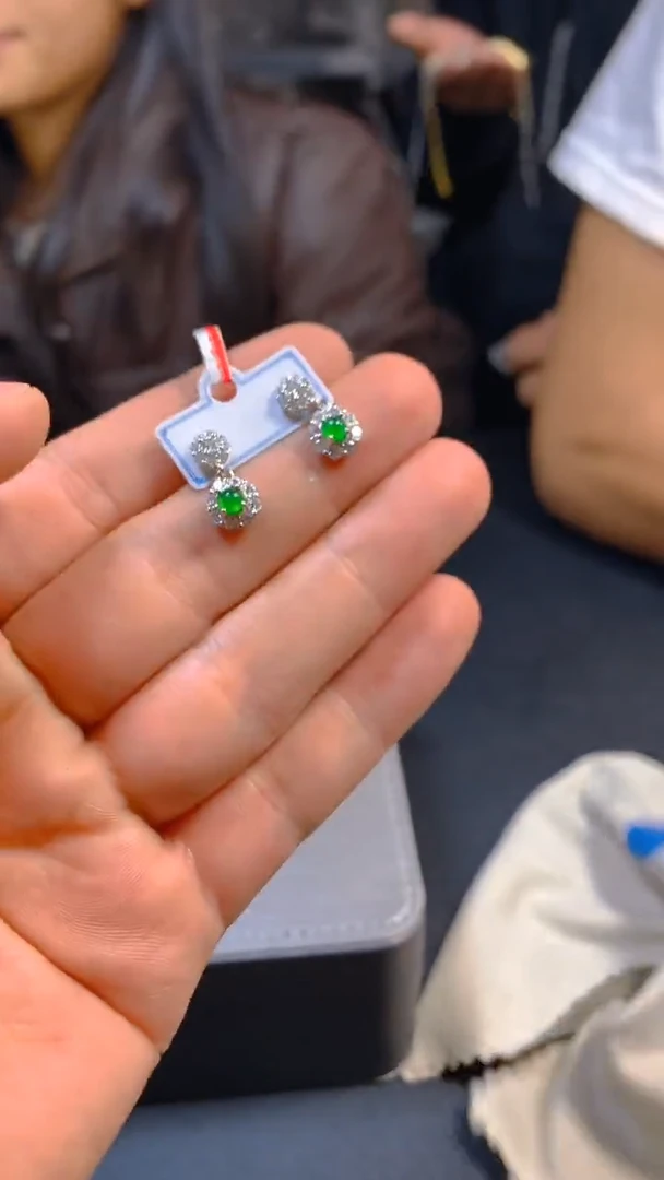 【闪购商品】翡翠耳饰未镶嵌1034954968多样性发一