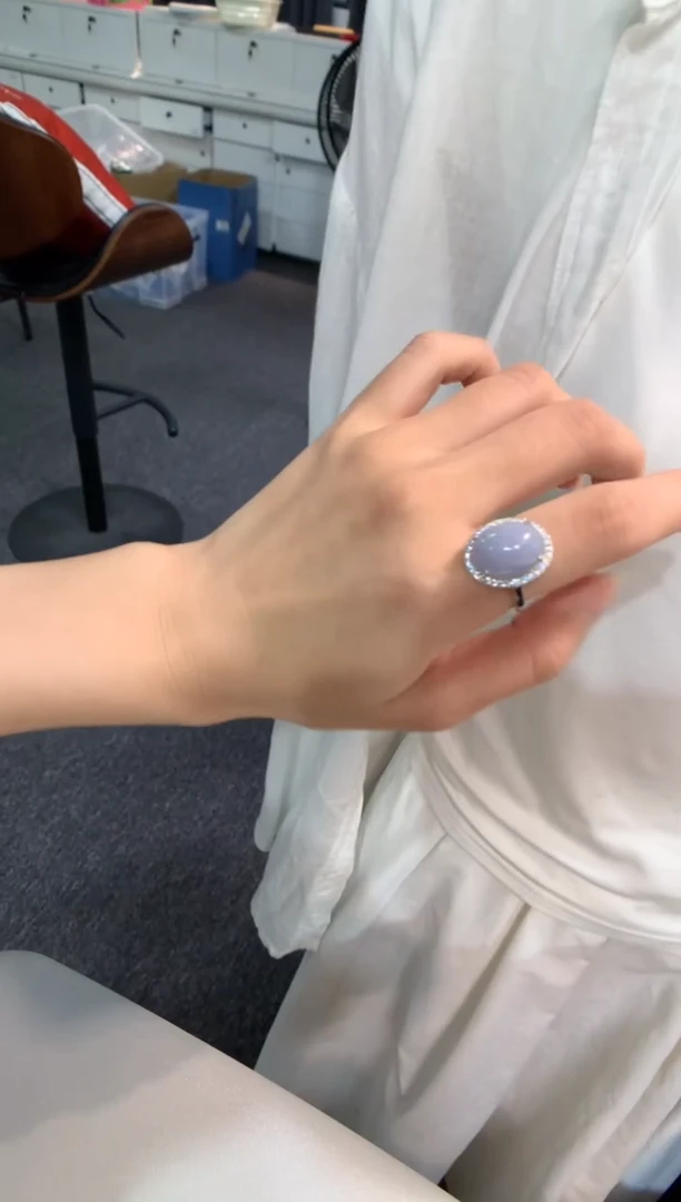 银S925镶嵌戒指翡翠戒指