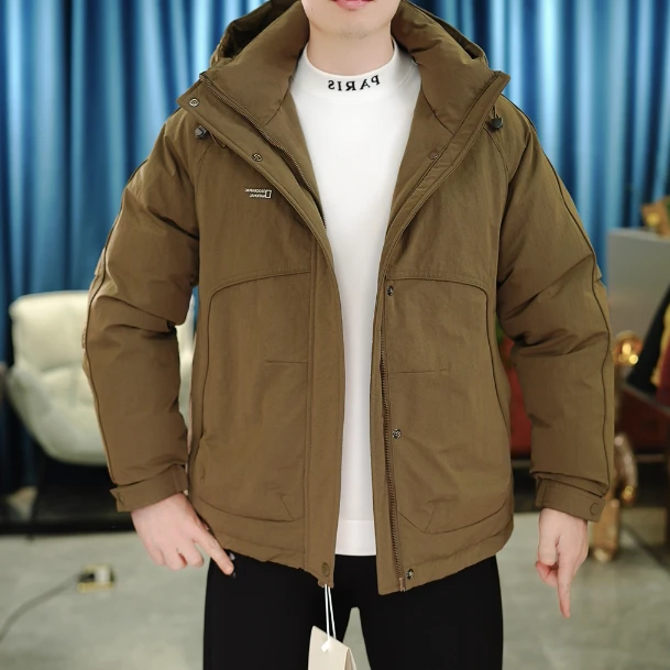 2025冬男士连帽云绒防寒滑雪服冷冬时尚外套夹克619