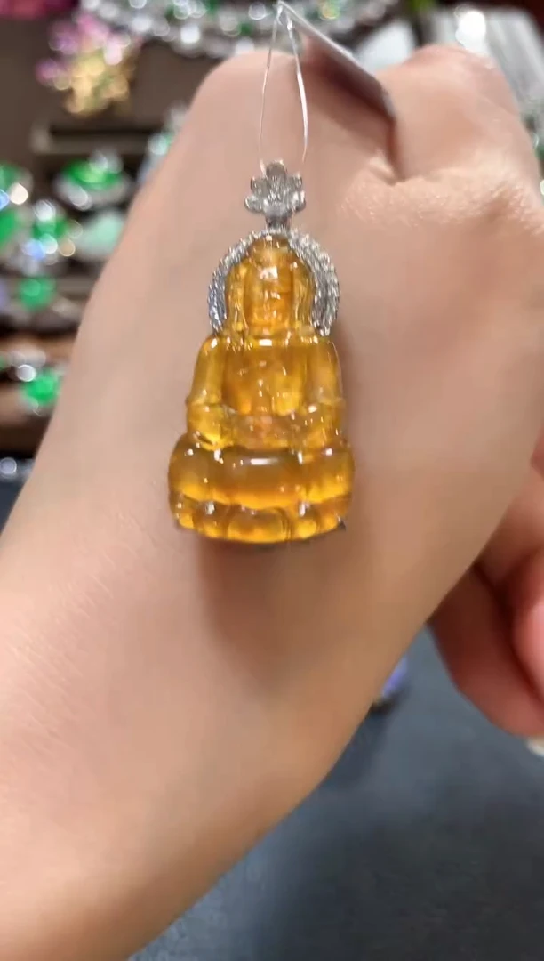 吊坠(不含链)18K金镶嵌翡翠n80