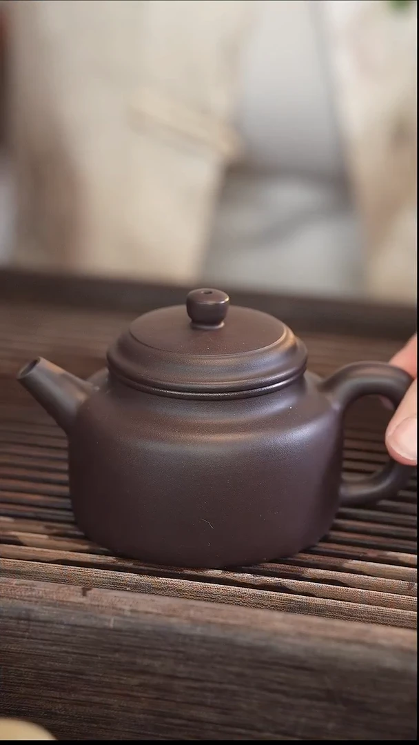 茶壶紫砂德中 蓝莲花 半手工 180cc