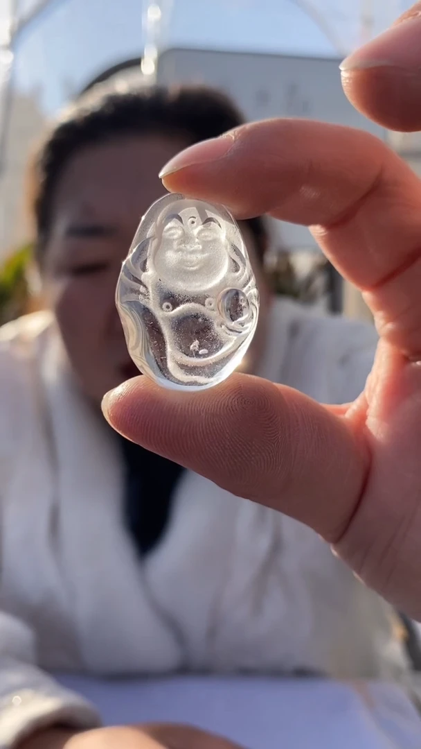 【闪购商品】水晶吊坠未镶嵌白水晶大肚佛吊坠DD65