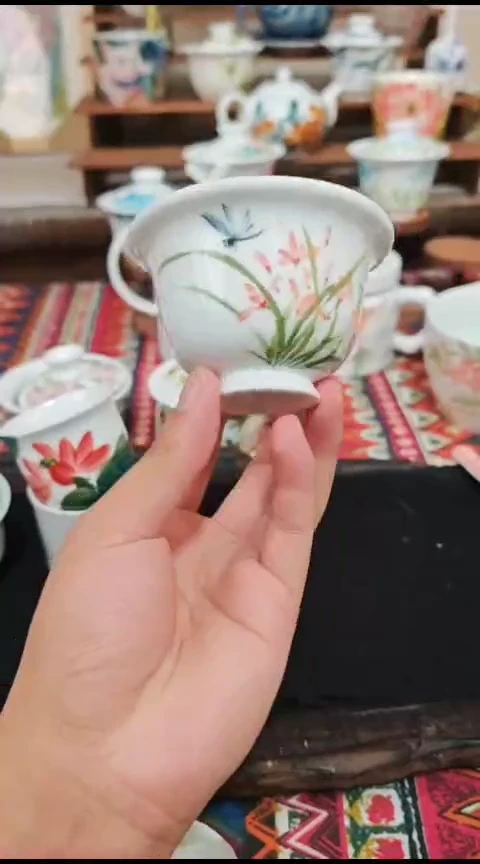 瓷片陶瓷高端国画手工釉下陶瓷浮力价