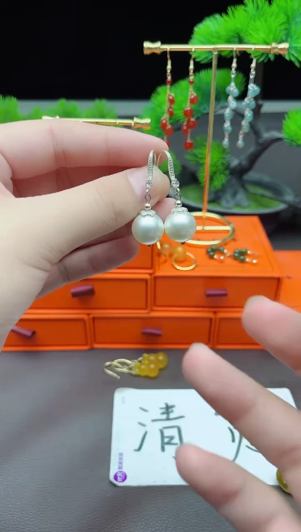 耳饰银S925镶嵌拼合珍珠（马贝珠）239