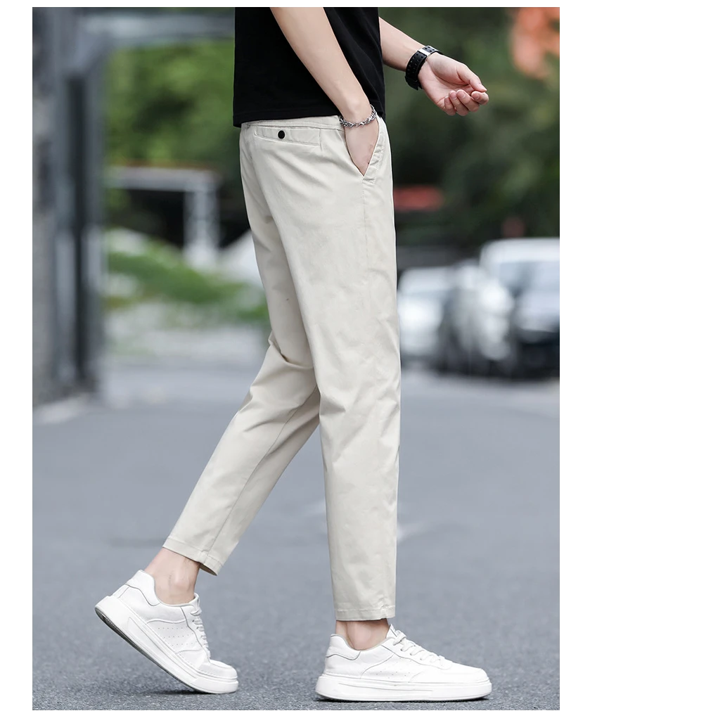 仓石一树夏季男士薄款显瘦休闲裤简约时尚百搭九分裤轻奢痞帅男装