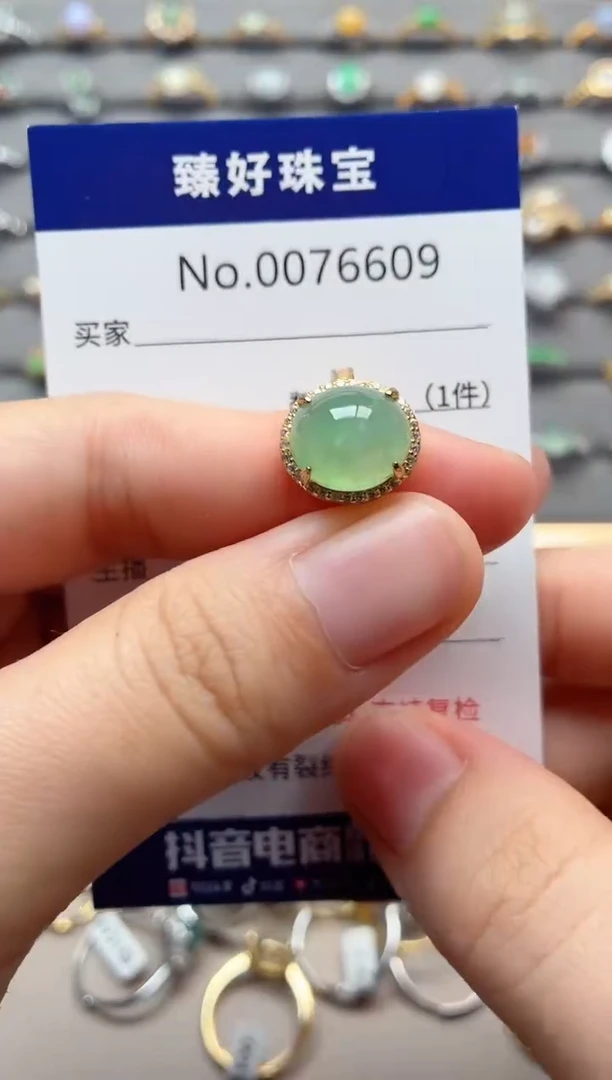 银S925镶嵌戒指翡翠1