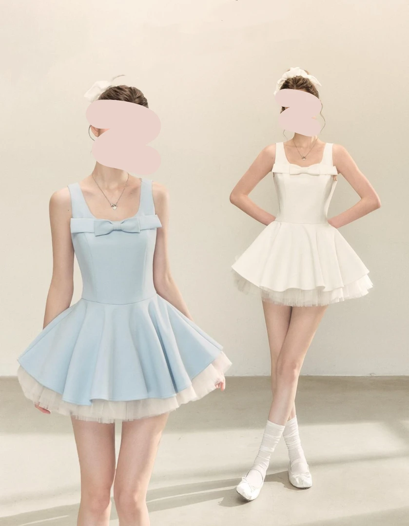 L021夏季吊带连衣裙辣妹收腰裙小众性感纯欲学院风