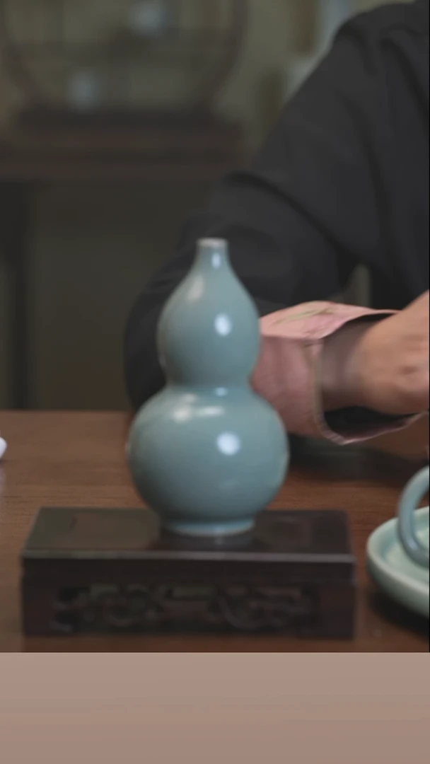 【闪购商品】清凉寺原产地仿古釉手工汝瓷葫芦摆件