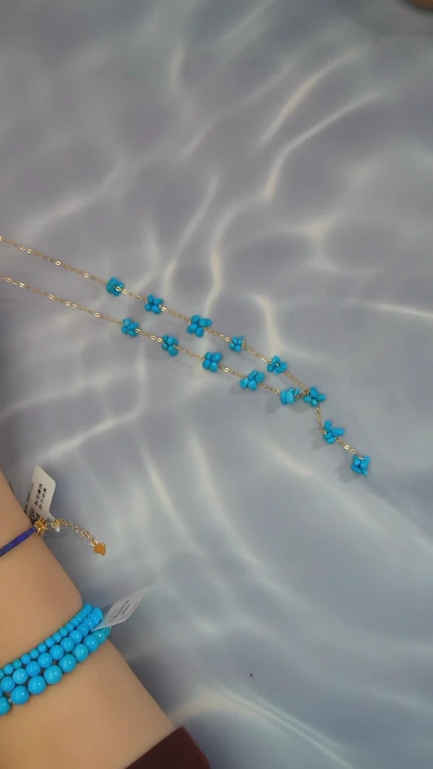 【闪购商品】绿松石项链银S925镶嵌发货一件