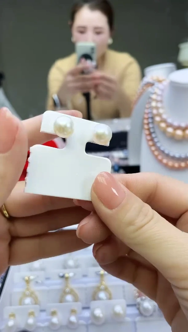 未镶嵌耳饰淡水珍珠白色系　耳饰