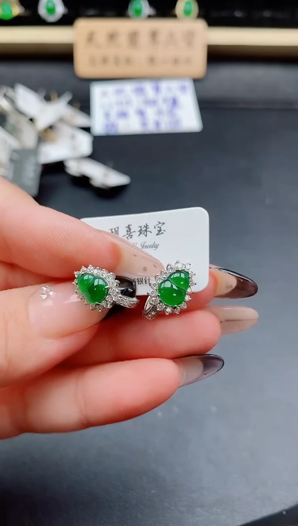 银S925镶嵌戒指翡翠1