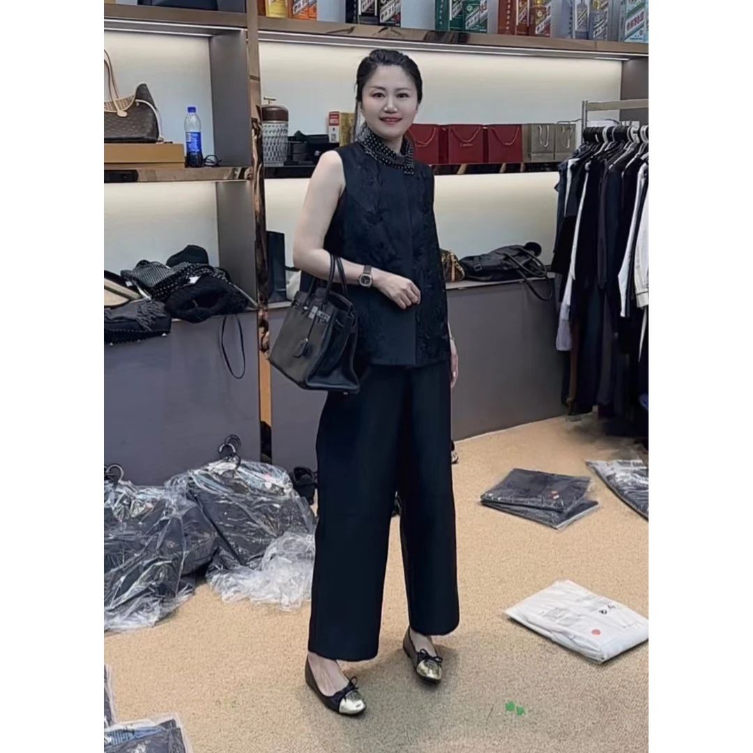 【GELINA】2024新款高定重工刺绣丝羊毛无袖上衣马甲1101