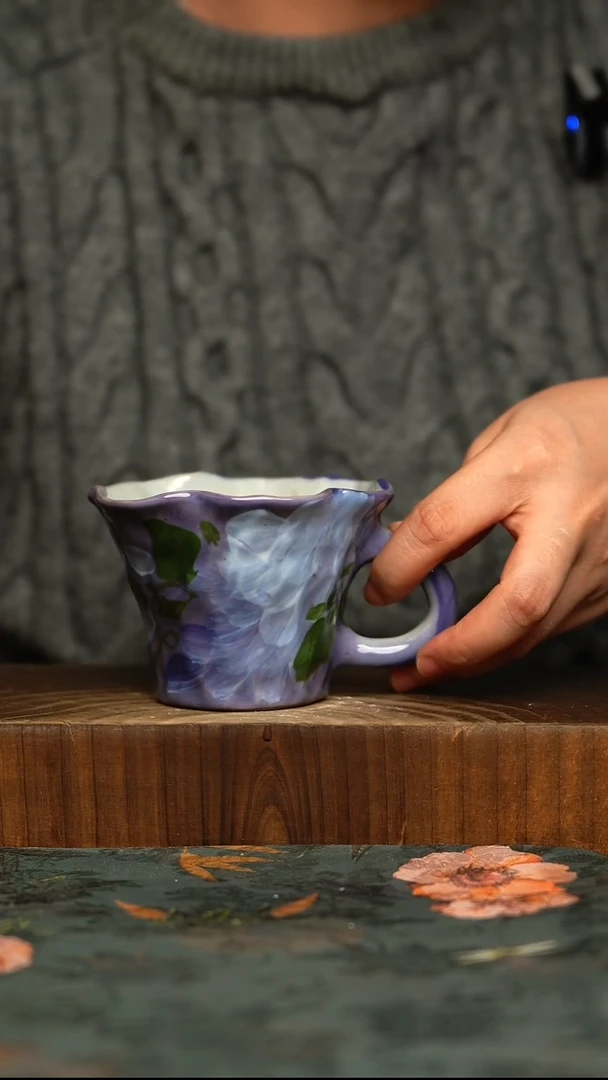 杯釉下彩手工手绘同款陶器