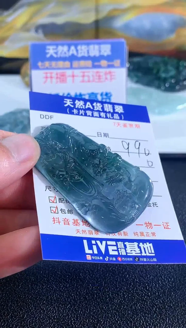 【闪购商品】翡翠颈饰未镶嵌山水观音