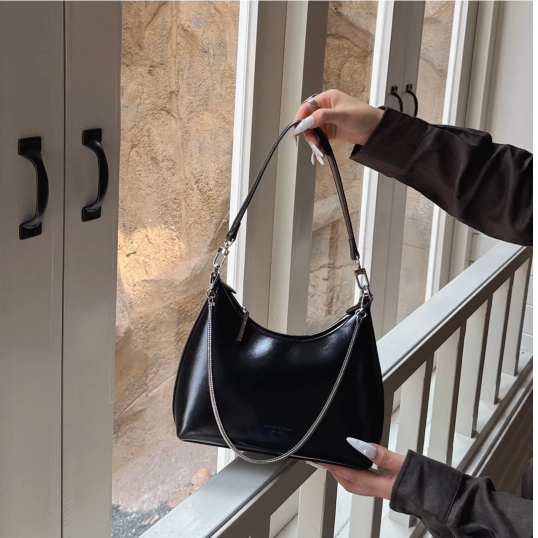 高级感时尚法式腋下包2025新款时尚复古链条月牙包百搭单肩斜跨包