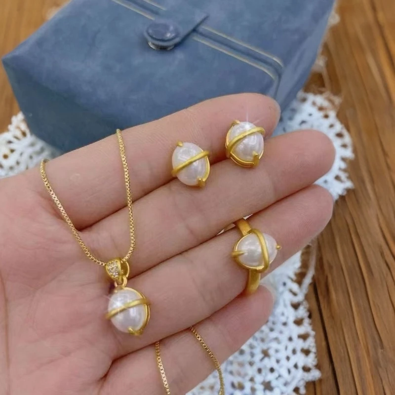 铜合金合成锆石项链 岗兰美朵新款三件套