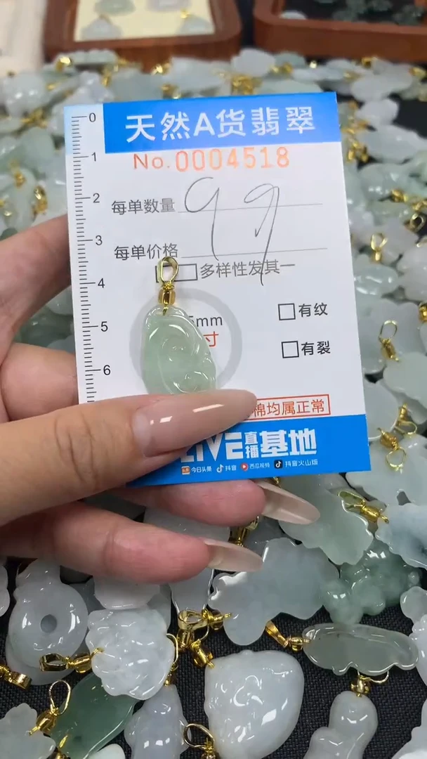 翡翠未镶嵌颈饰净货挂件-4518