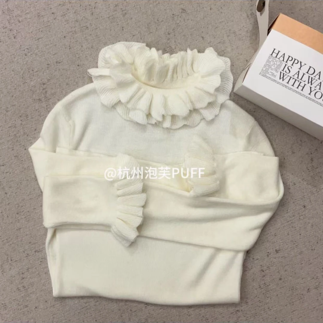 【花边打底】羊毛2024秋冬新款长袖针织时尚百搭花边氛围感打底衫