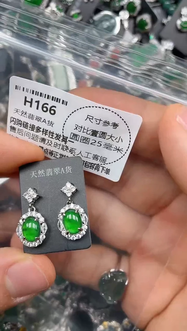 颈饰未镶嵌翡翠H166耳钉